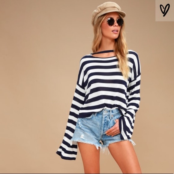 Lulus Sweaters - Brand new blue and white striped Lulu’s sweater